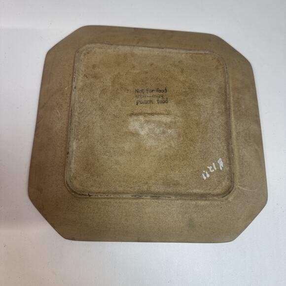 Chinese Ceramic Display Plate Hand-painted in Black Calligraphy ~ Vintage Chine - Picture 4 of 4